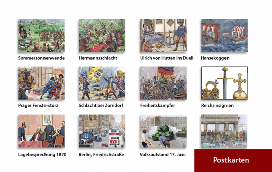 JF-Postkarten-Set Deutsche Geschichte (12 Motive) 